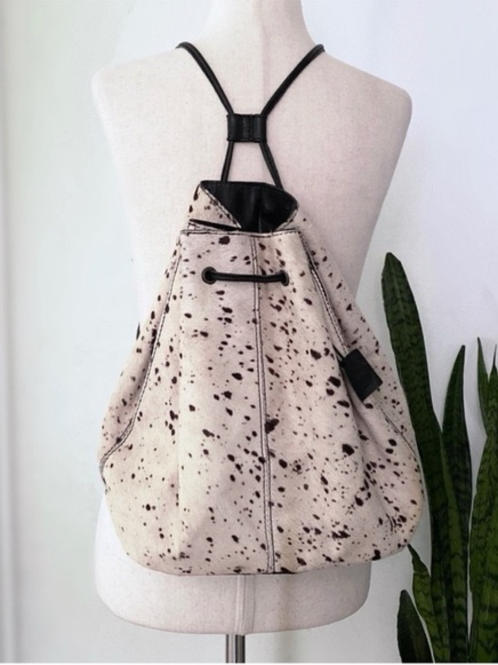 Urban Outfitters Silence + Noise Calf Hair Leather Chic Bucket Backpack Bag NWT